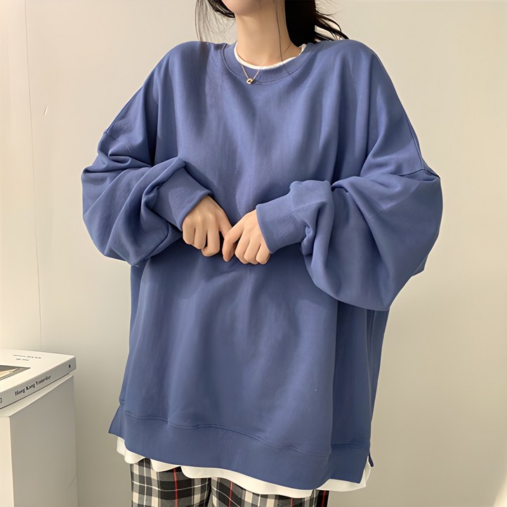 데일로엔 여성 오버핏 레이어드 맨투맨 티셔츠 데일로엔 여성 오버핏 레이어드 맨투맨 티셔츠