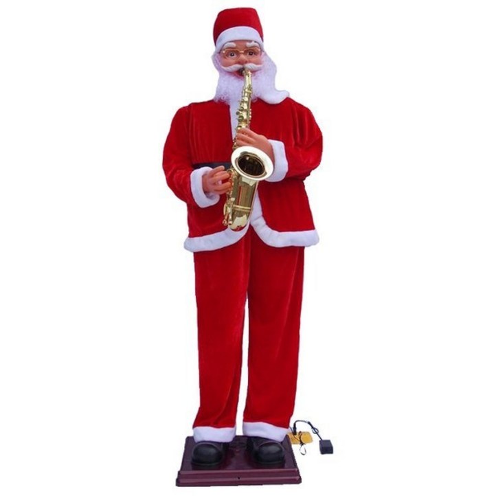 대형 전기 산타 인형 춤추는 악기 연주하는 크리스마스 장식