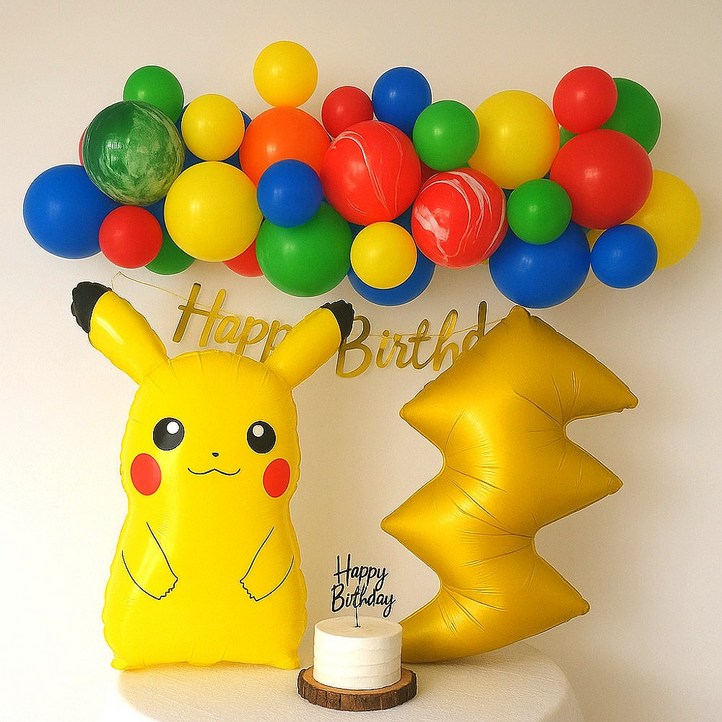 포켓몬 피카츄 생일풍선 파티용품 세트