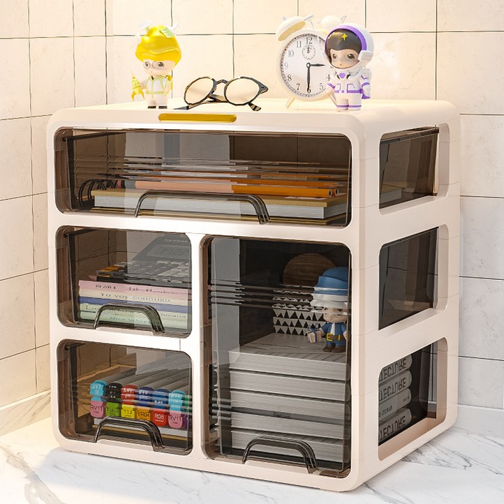 365플레이스 튼튼한 책상 정리함 사무실 책상 정리 오거나이저 4단, 1개, 아이보리