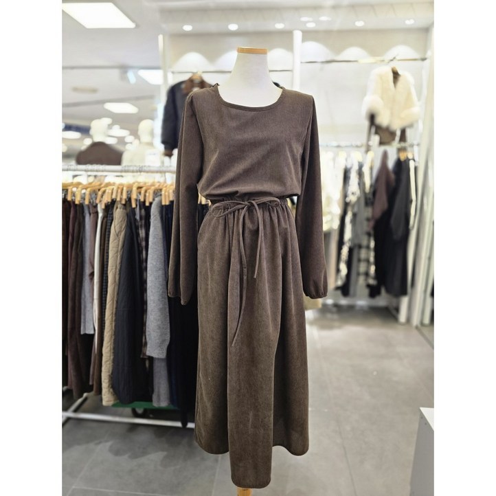 밸리걸 브라운 코듀로이 스트링 원피스 611880