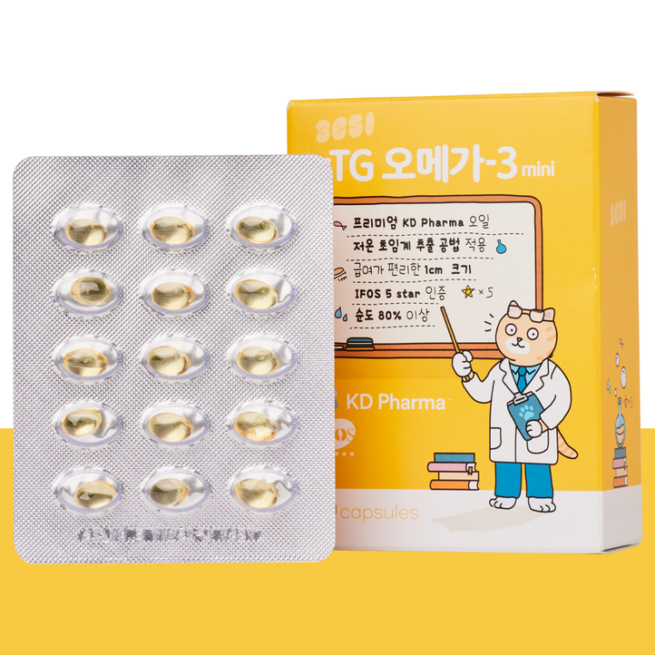 3651 고양이 강아지 오메가3 영양제 60캡슐 순도 80 KD Pharma