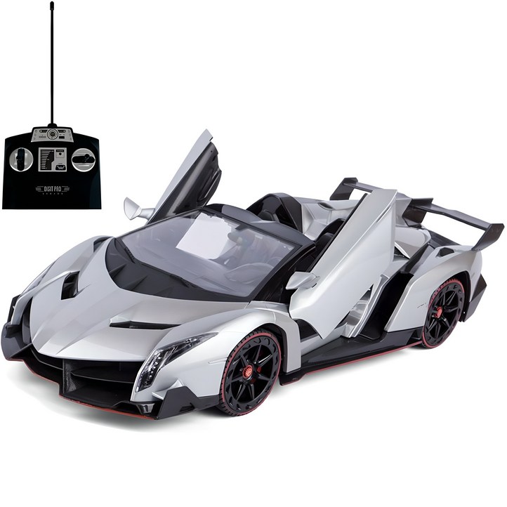 토이게이트 아동용 114 27MHz 2WD LED 자동오픈 로드스터 스트라이크 RC카, 그레이, 1개