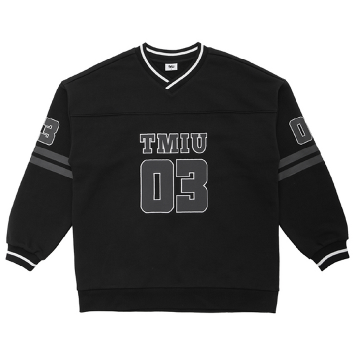 티미유 주니어 오버핏 브이넥 맨투맨