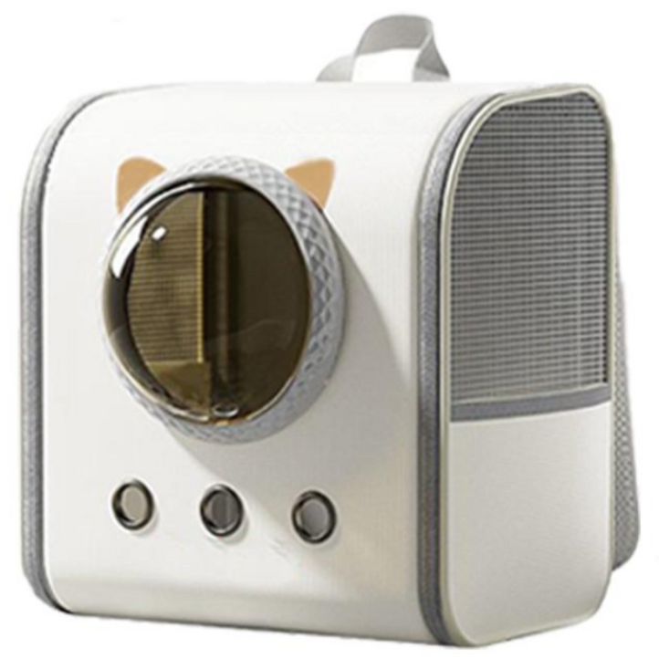 반려동물 우주선 고양이 이동가방 3면 통풍 백팩 이동 가방, 1개, 흰