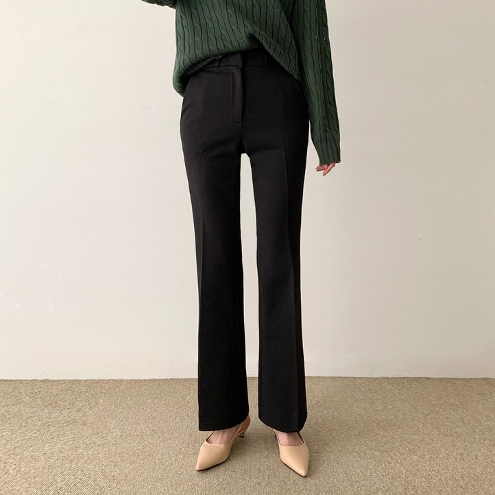 순이 S.여성 숏롱 히든밴딩 부츠컷 슬랙스 2단기장