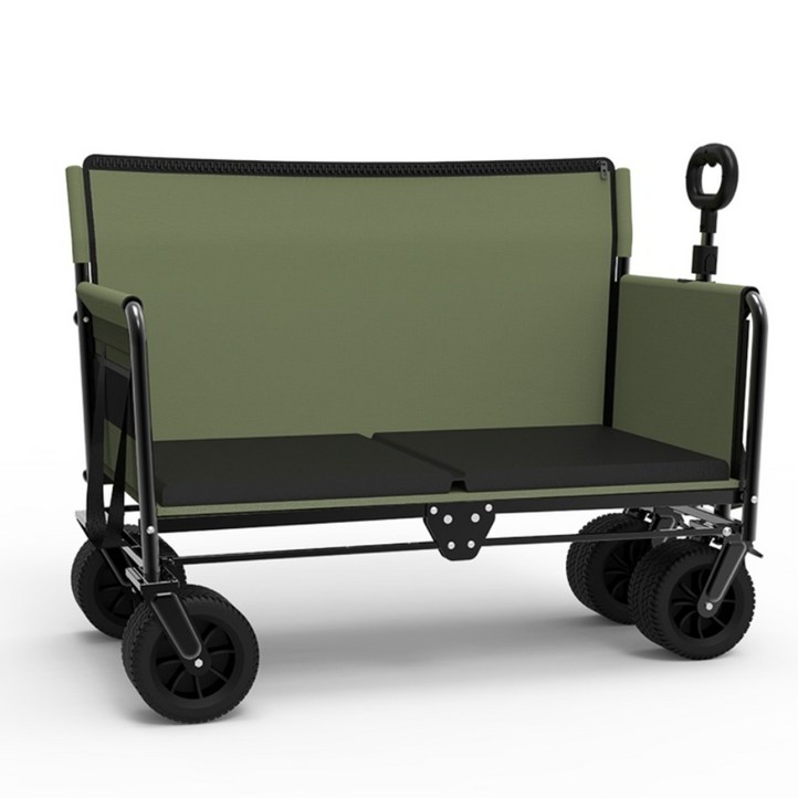 어반콘크리트 캠핑 접이식 의자 웨건, 벤치형 웨건 카키, 블랙, 아이보리, 1개, 접이식 의자 웨건 카키