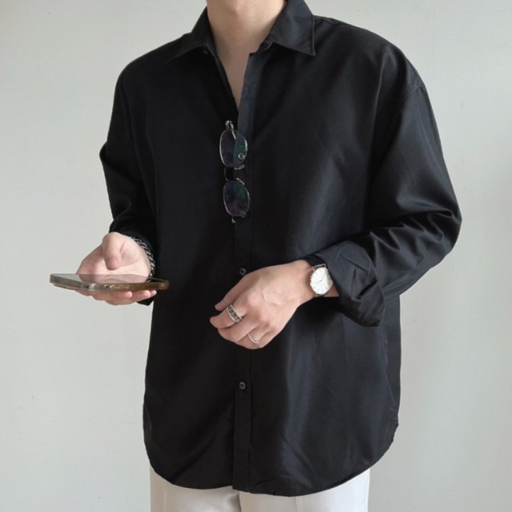 테이크잇컴퍼니 남성용 구김없고 링틀프리 빅사이즈 무지 긴팔 셔츠 남방