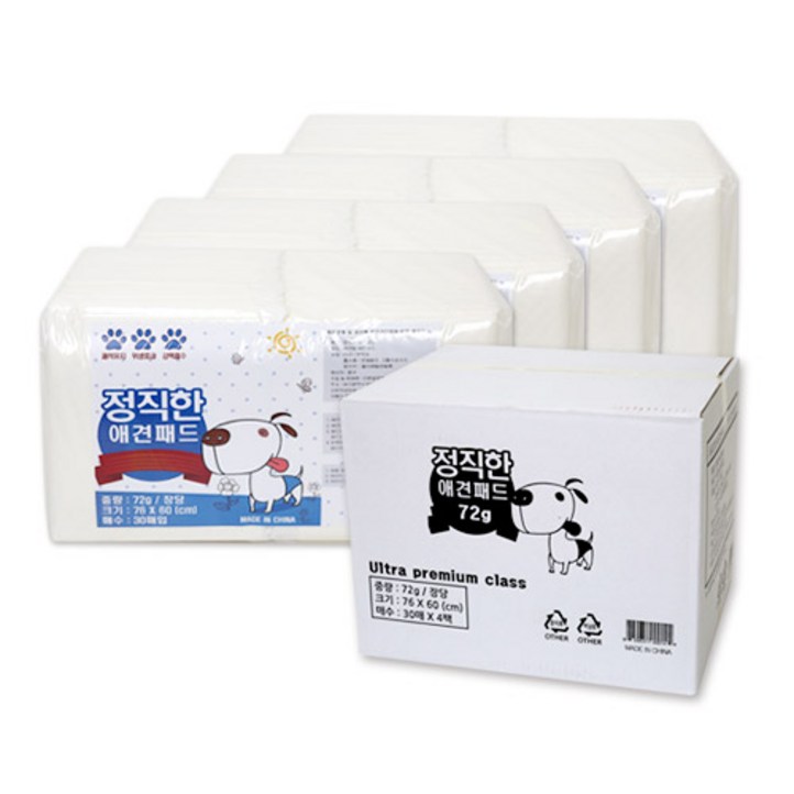 정직한패드 76 x 60cm 울트라프리미엄 대형 72g 120매 배변패드 정직한패드 76 x 60cm 울트라프리미엄 대형 72g 120매 배변패드