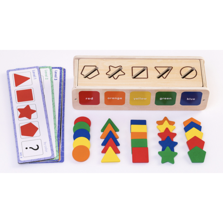 몬테소리교구 모양 색깔인지 놀이박스 원목 장난감