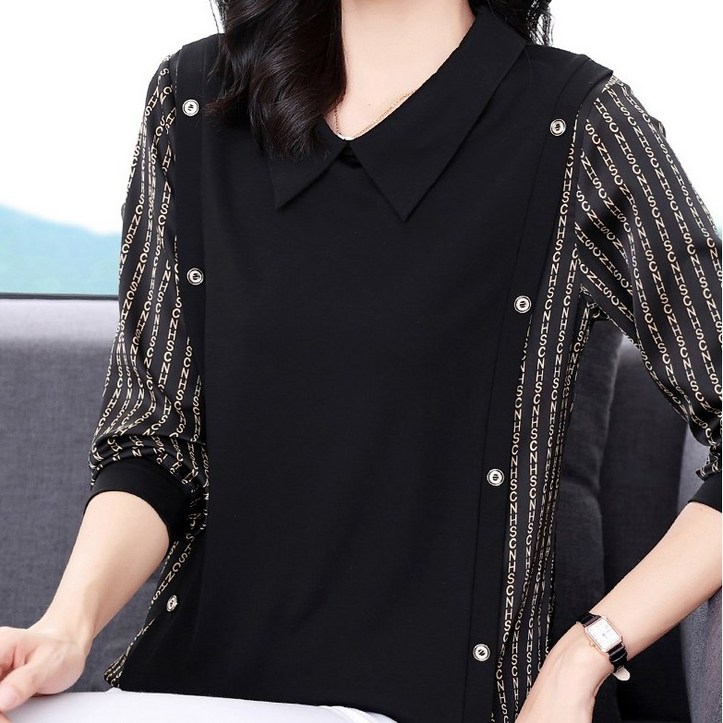 채윤러브 chaeyoon love 중년여성 봄 가을 긴소매 루즈핏 티셔츠 CY0026A