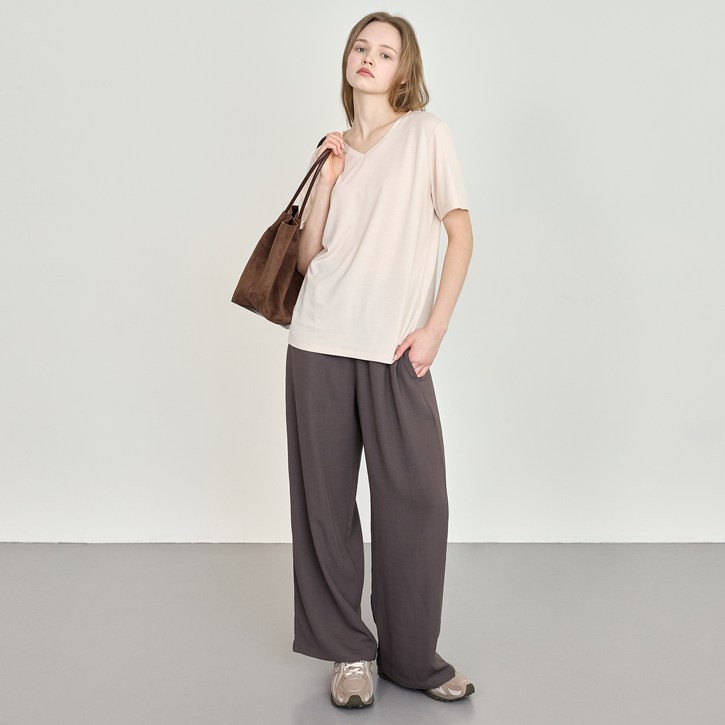 베이직하우스 여성용 린넨라이크 와이드 팬츠 L1PT3201