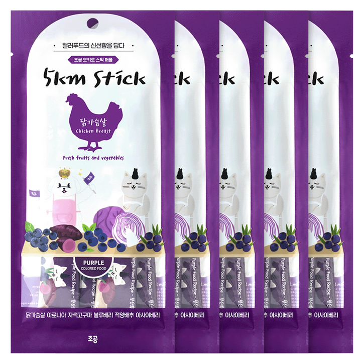 조공 반려동물 오키로스틱 짜먹는 간식, 혼합맛닭가슴살아로니아, 56g, 5개