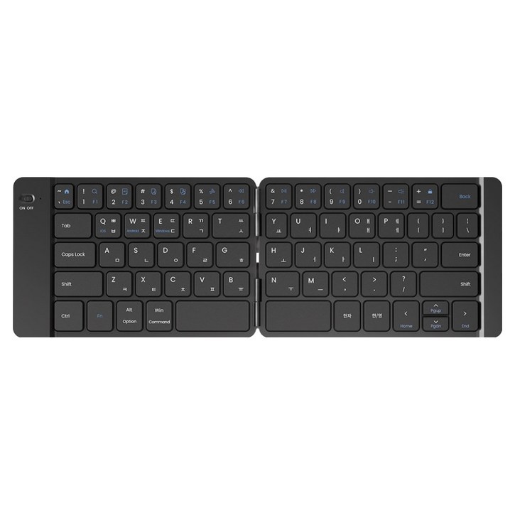 엑토 저소음 접이식 슬림 휴대용 무선 블루투스 키보드, BTK-13, 블랙