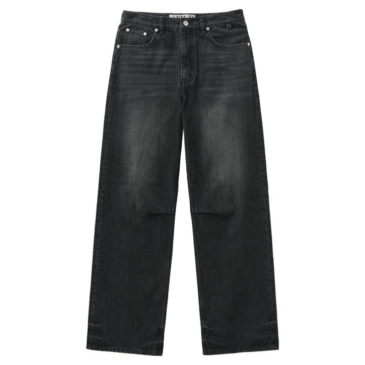 세터 여성용 크리즈 헴라인 와이드 데님 팬츠