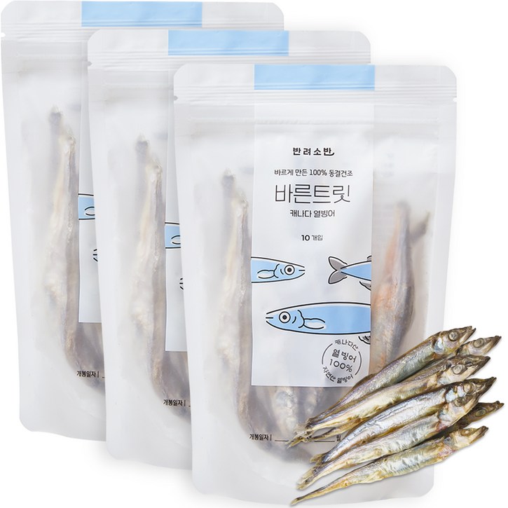 반려소반 바른트릿 강아지 간식 열빙어 10개입, 3개, 열빙어