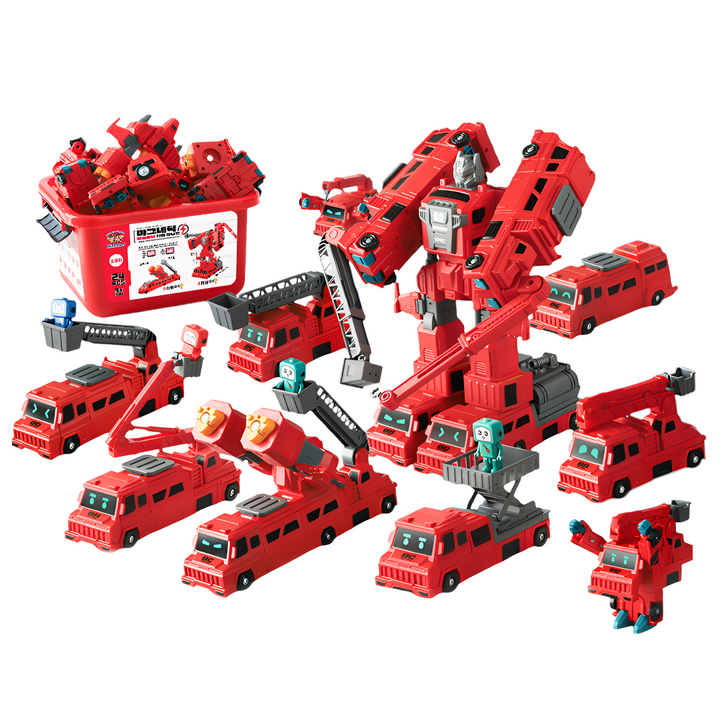 키젤로 마그네틱 변신로봇 합체 장난감, 소방차, 1개