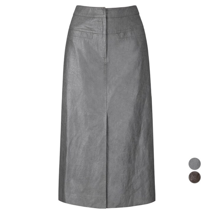 온앤온 여성용 사이드 슬릿 H라인 레더 스커트 NEL3WS930