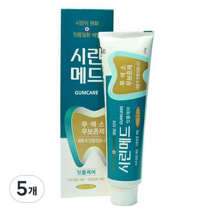 부광약품 시린메드 잇몸케어 치약, 125g, 5개