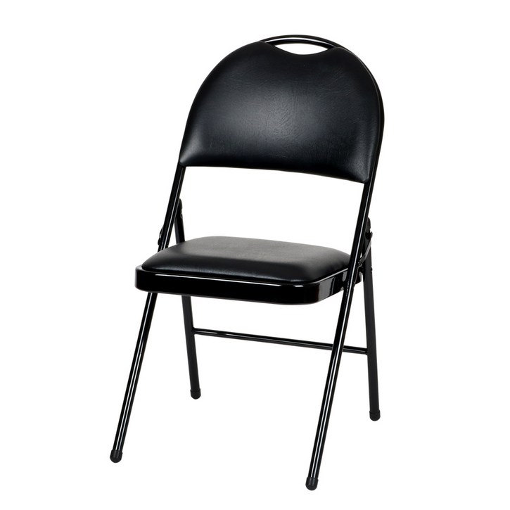 도리퍼니처 쿠션 분체 접이식 의자, 블랙