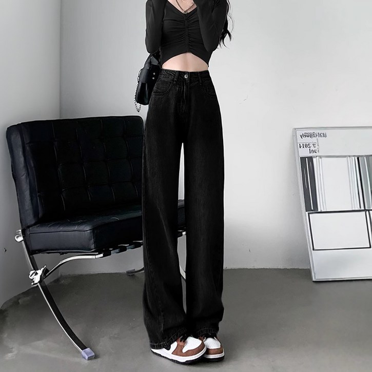 메이첼 여성용 칠린 일자 와이드 데님 팬츠 10874