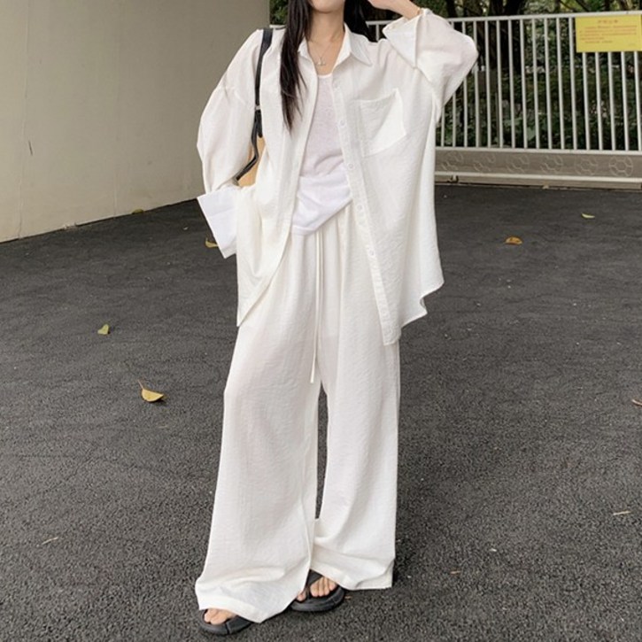 완스몰 리얼 루즈핏 셔츠와이드 팬츠 세트  st33056