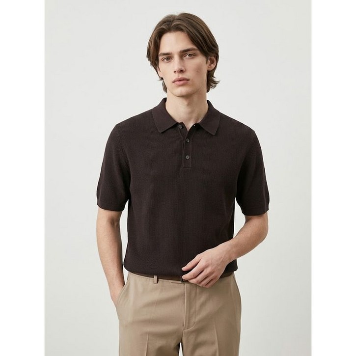 앤드지 남성 골조직 카라넥 니트BZF2ET1105