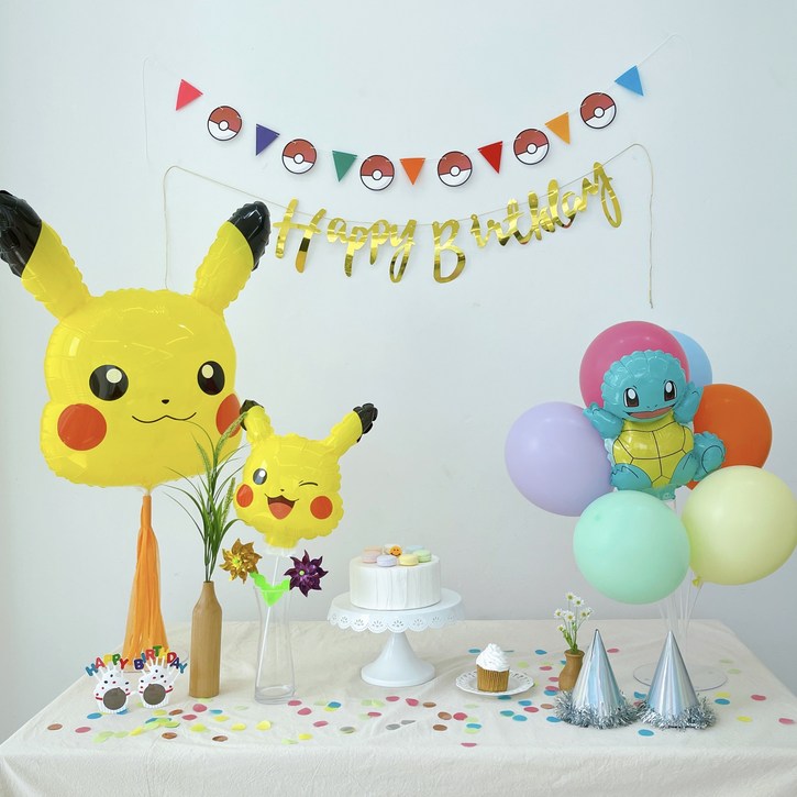 포켓몬 피카츄 꼬부기 풍선 생일파티세트