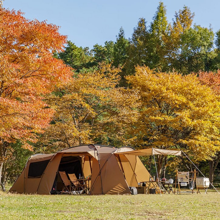 대형 캠핑텐트 네스트 W 탄 4인용 거실형 그늘막 리빙쉘 텐트