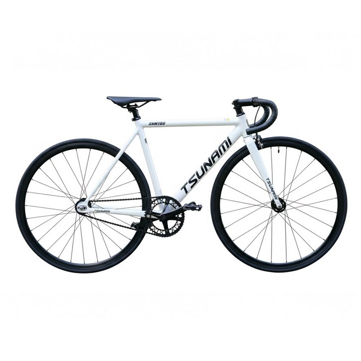 쓰나미 픽시 SNM100 앞뒤브레이크 기본포함 중학생 입문용 완차 7.5kg 국내조립출고, 1개, 52cm, 화이트블랙