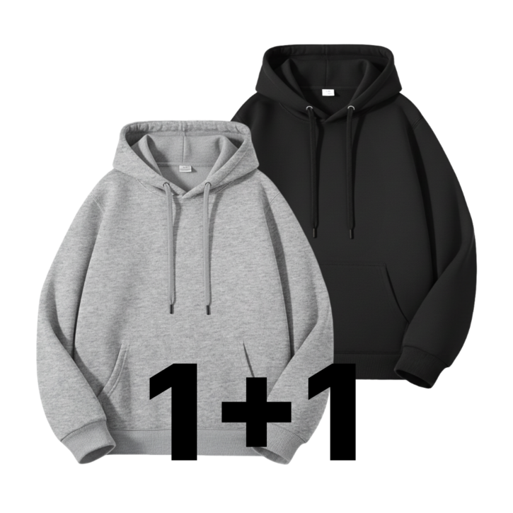 AnnLine 남녀공용 무지 오버핏 후드티