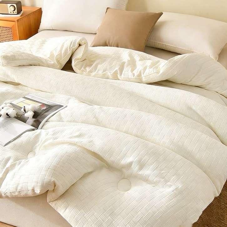 Fahomiss 사계절 부드러운 천연 대두섬유 포근한 워싱 차렵이불