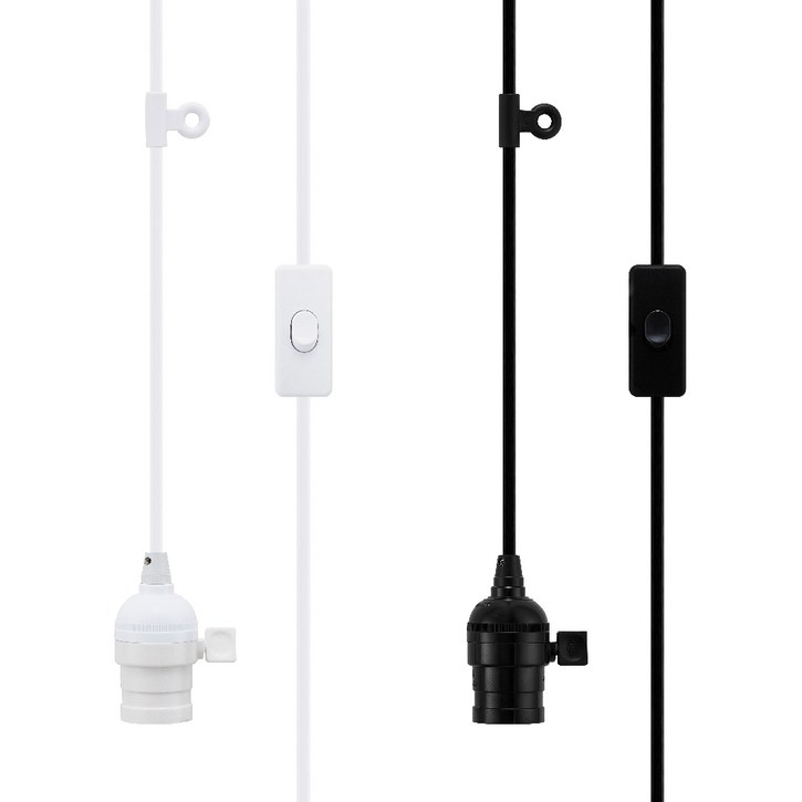 5m 식물등 키소켓 캠핑등 작업등 중간 스위치 전구 소켓 led 전선 코드선 E26, 1개