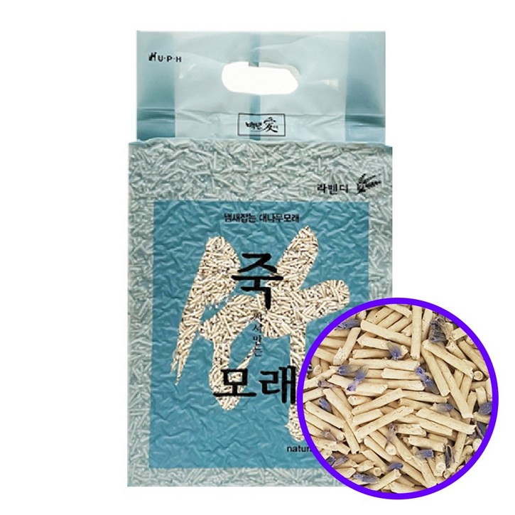 백년애 대나무 써서 만든 냄새 잡는 두부모래 라벤더 스틱형 15kg 천연 라벤더 꽃 첨가, 15kg, 1개