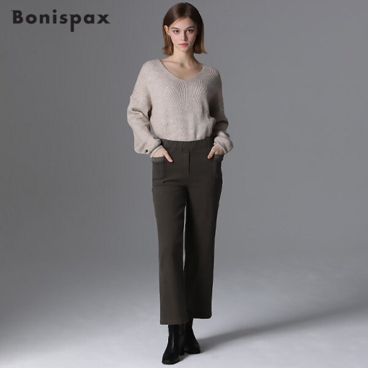 보니스팍스 아웃포켓 시보리 배색 일자핏 팬츠 택가격 89000원