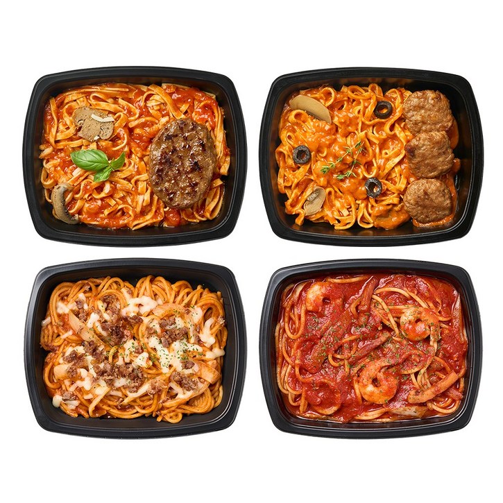 굿스푼 홈슐랭 저당 두부면 로제미트볼 토마토 함박 듀럼밀 미트 치즈라구 토마토 해장 파스타 연말 파티 세트 4종 4팩