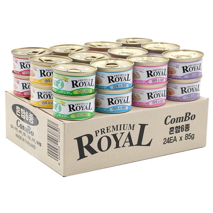 프리미엄 로얄 24개입 고양이 캔 간식 통조림, 1box