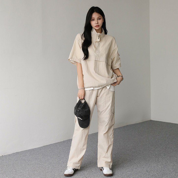 [피핀] 남녀공용 터틀넥 아노락 긴바지셋업 #CSOs-015-1