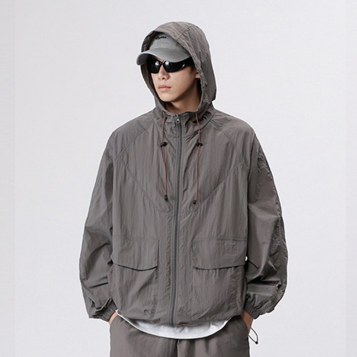 UPF50+ 자외선차단 자켓 여름 바람막이 후드 집업 점퍼 방수 카고 반바지 상하의 세트