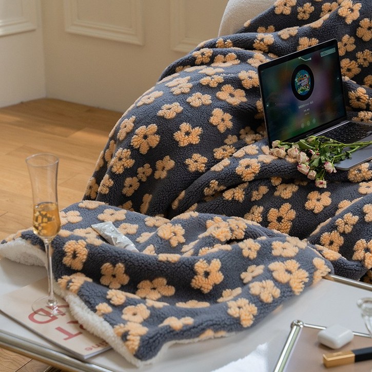 플라워 양털 소파 두꺼운 담요 블랭킷 무릎담요