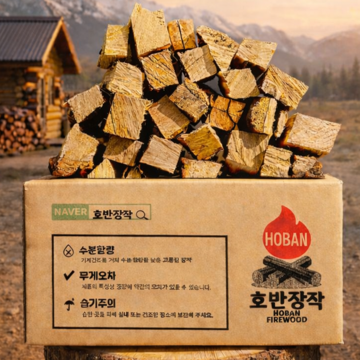 호반장작 참나무 캠핑 장작 10kg 캠핑용 장작