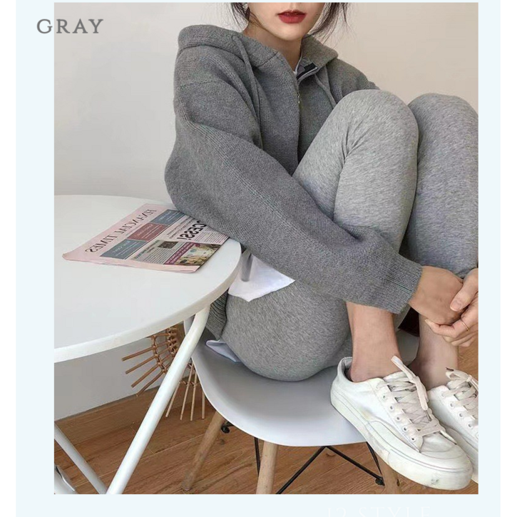 J2 STYLE 러블리 데일리 니트 후드집업