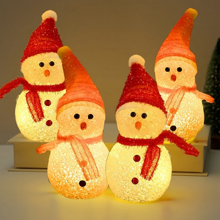 maomaodian 크리스마스 LED 조명 눈사람 세트 인테리어 소품 무드등 4개 SDXR-7, 4개, 눈사람 B형