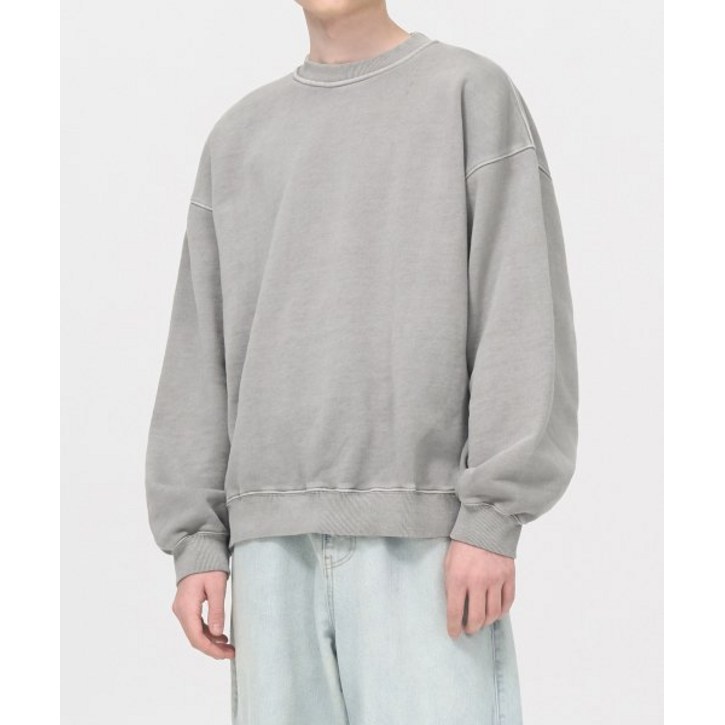 토피 TOFFEE 피그먼트 오버핏 스웻 셔츠 LIGHT GREY