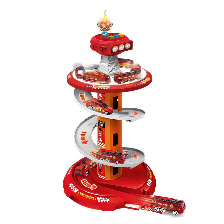 투칸 타워 미니카 작동완구 세트, 소방서, 1개
