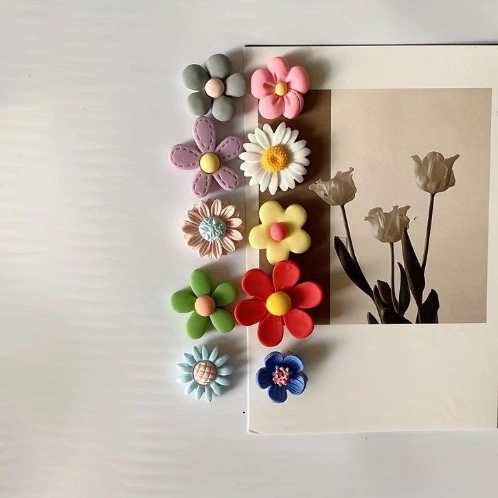 플라워 데코 냉장고 자석 10종 세트 마그넷 장식