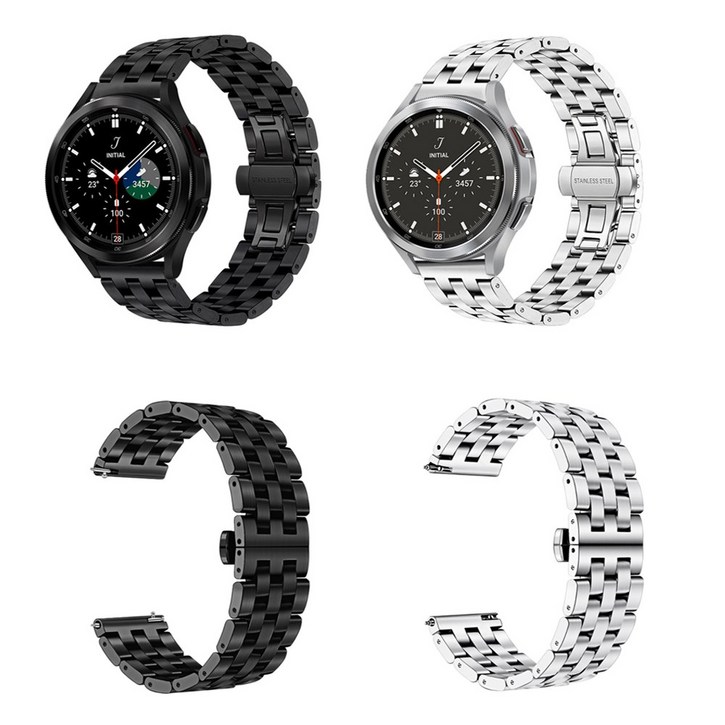 삼성 갤럭시워치5 5프로 클래식 메탈 시계줄 밴드 스트랩 R900910920 호환, 실버