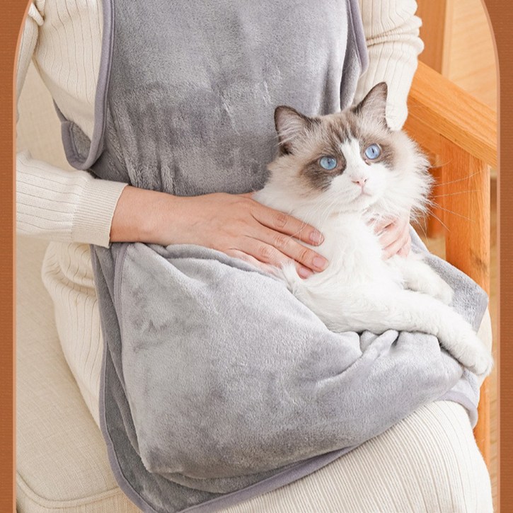 벤톰 고양이 캥거루 포대기 담요, 강아지 슬링백, 1개, 그레이단일