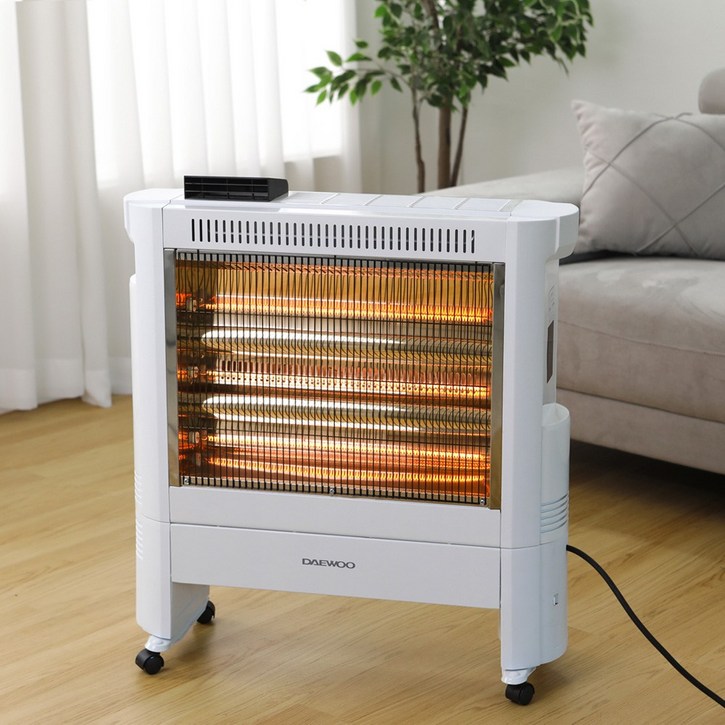 대우 거실 스마트 대형 카본 전기 히터 저소음 업소용 사무실 난방기 리모컨 타이머 온풍기, 단품