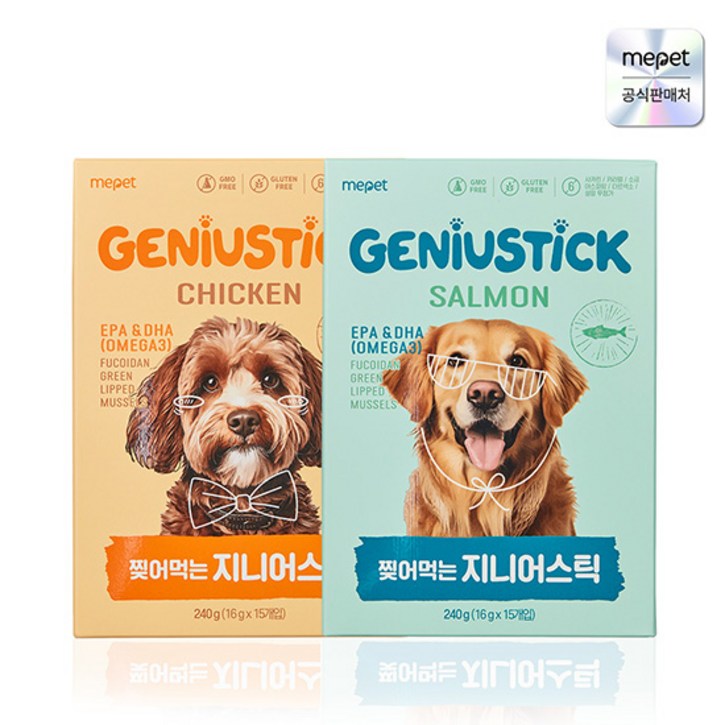 미펫 찢어먹는 지니어스틱15개입, 240g, 4개
